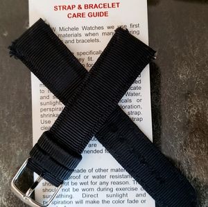 Michele Watch Black Grosgrain 18mm Watch Band